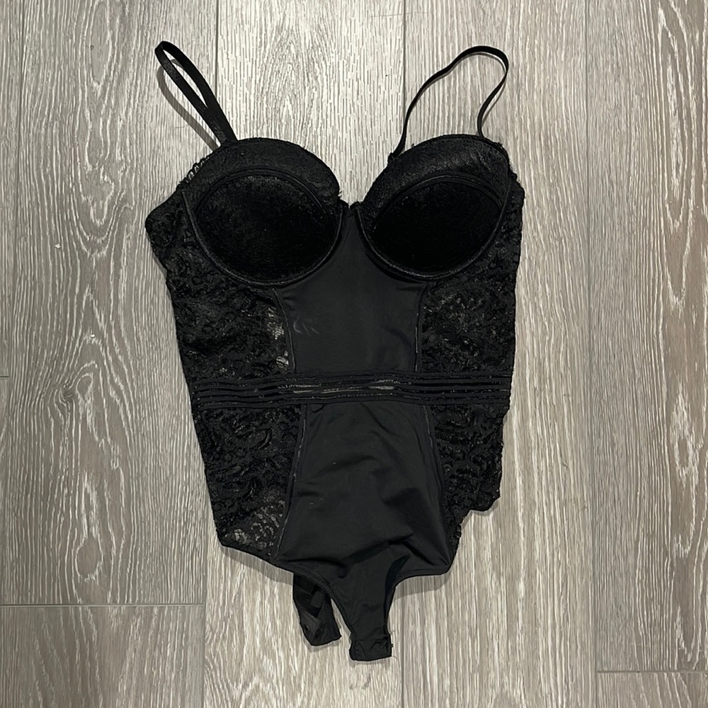 Black, Lace Bodysuit